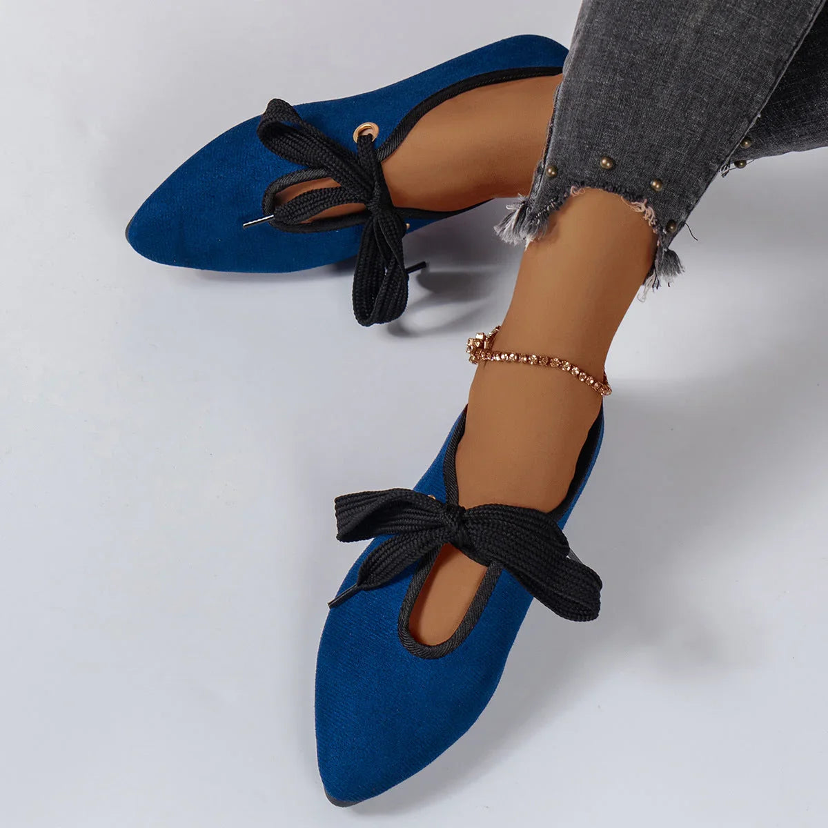 Low-cut Pumps Flat Casual Shoes Bow - VAleG