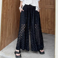 Lace Hollow-out Design Wide-leg Pants - VAleG