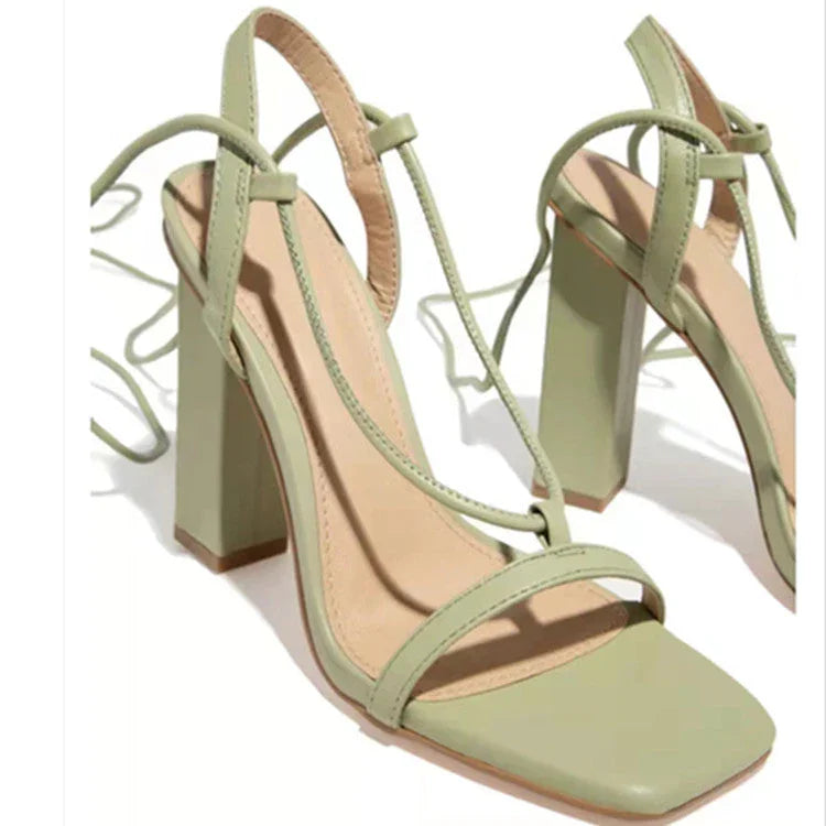 Plus Size Lace-up Leather Rubber Fashion Sandals - VAleG