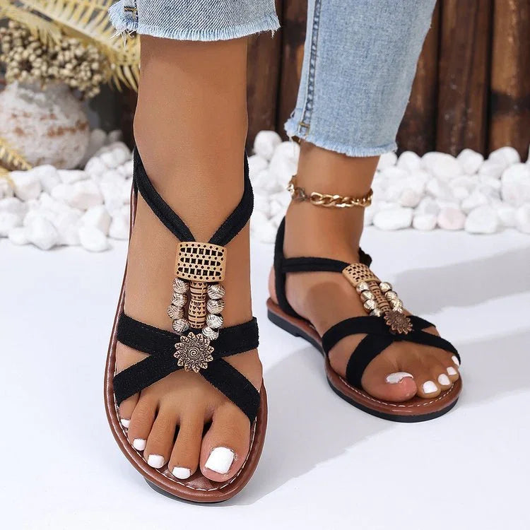 Women's Simple Metal Decorative Sandals - VAleG