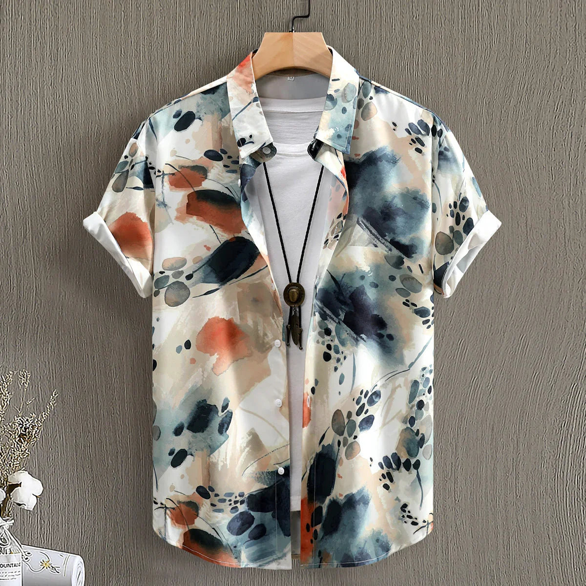 Fashion Digital Printing Men's Short Sleeve Shirt - VAleG