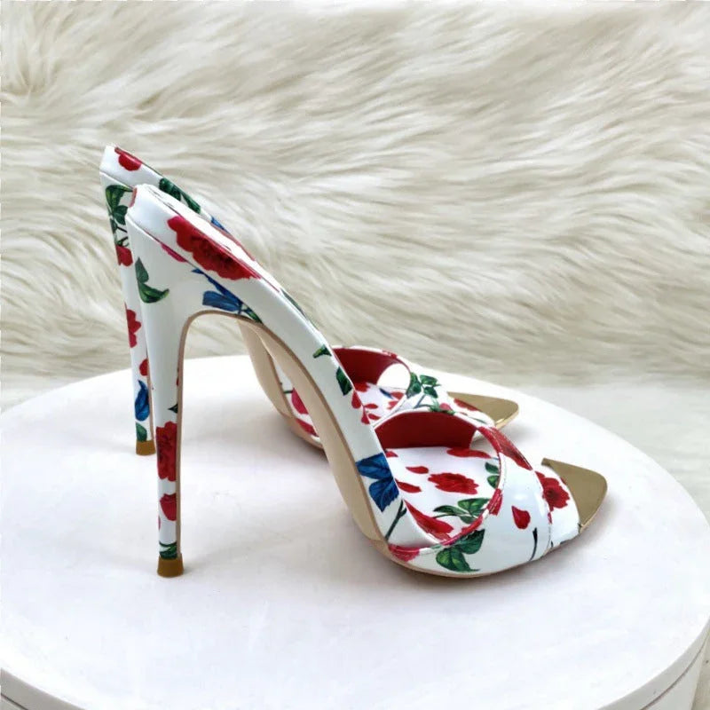 Summer Slippers High Heels 12CM Pointed Stiletto Heel - VAleG