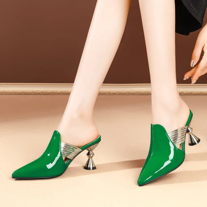 Fashionable Chunky Heel One-line Fashion Women's Shoes - VAleG