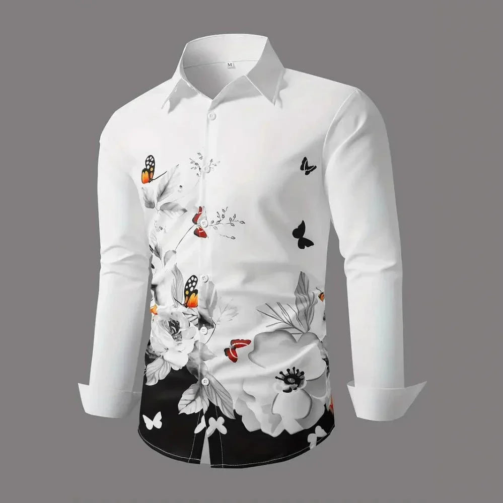 European And American Spring And Autumn Leisure Personalized Trendy Men Long Sleeve 3D Printed Shirt - VAleG
