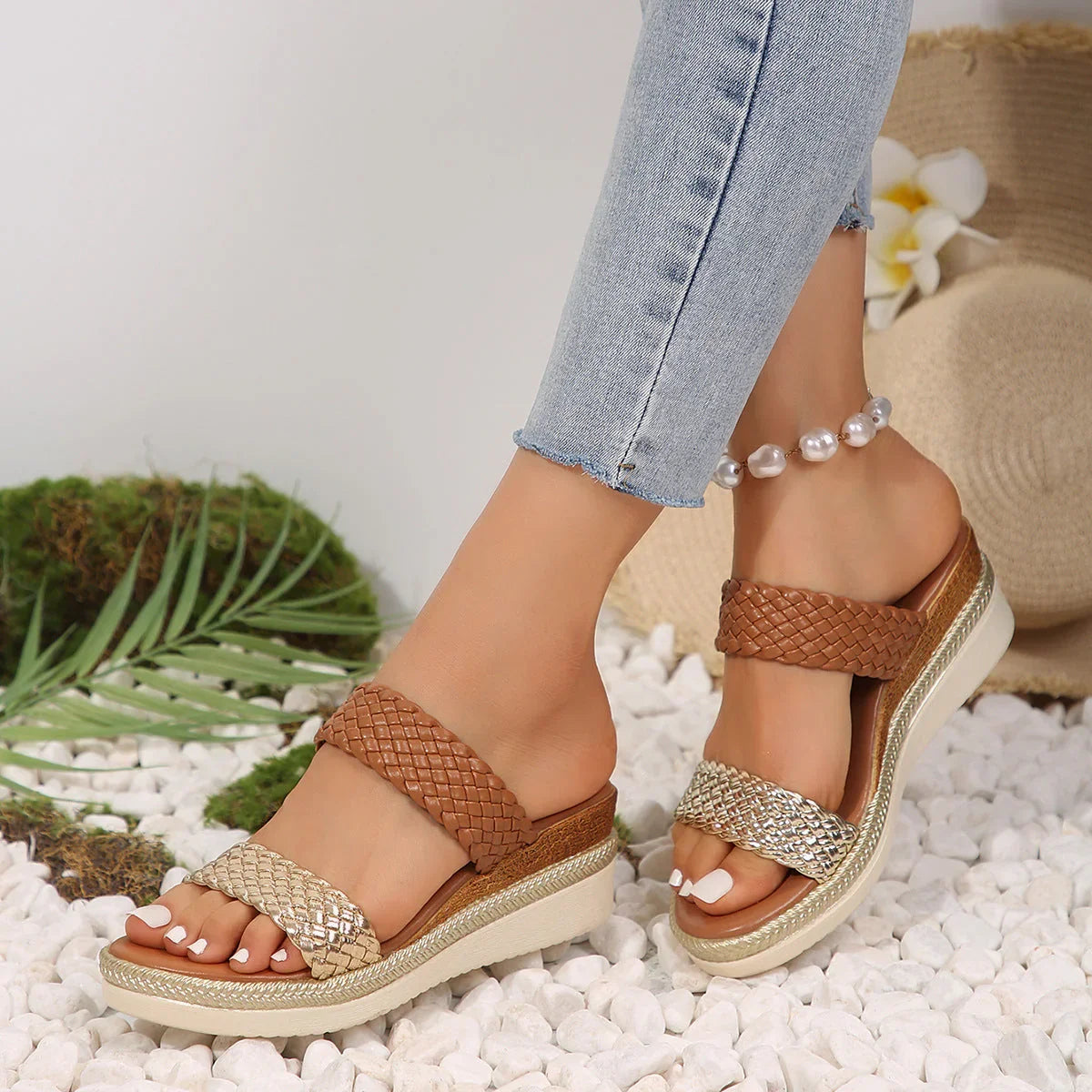 Plus Size Wedge Sandals For Women - VAleG