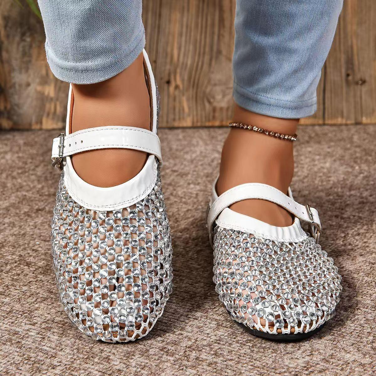 Mesh Buckle Ballet Shoes Women - VAleG