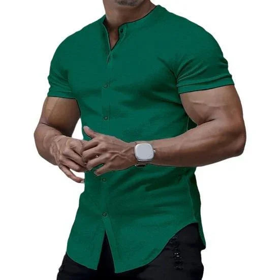 Solid Color Shirt Korean Summer New Button Short Sleeve - VAleG