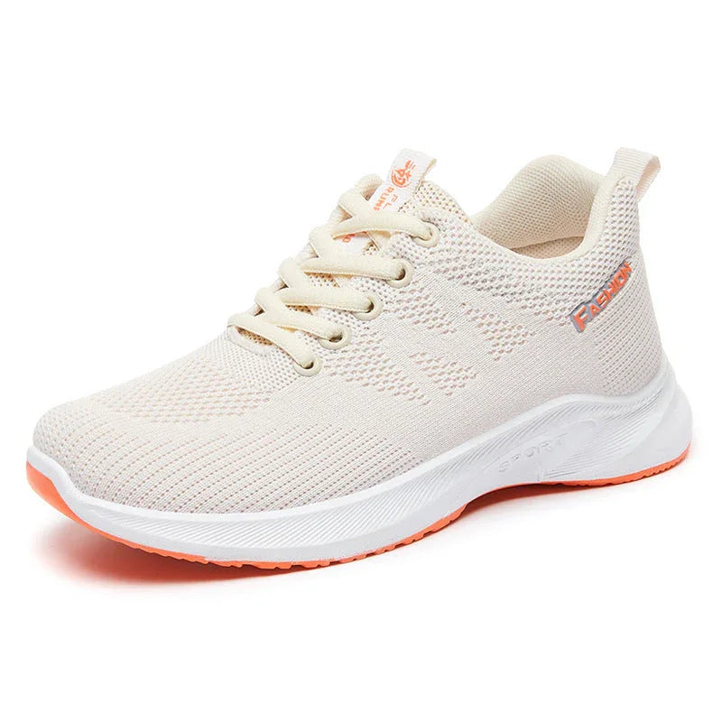 Breathable Fly Woven Mesh Running Shoes Women's Flat Soft Sole Sneakers - VAleG
