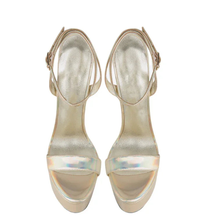 Spring And Summer New Fashion Platform Open Toe Stilettos High Heels - VAleG