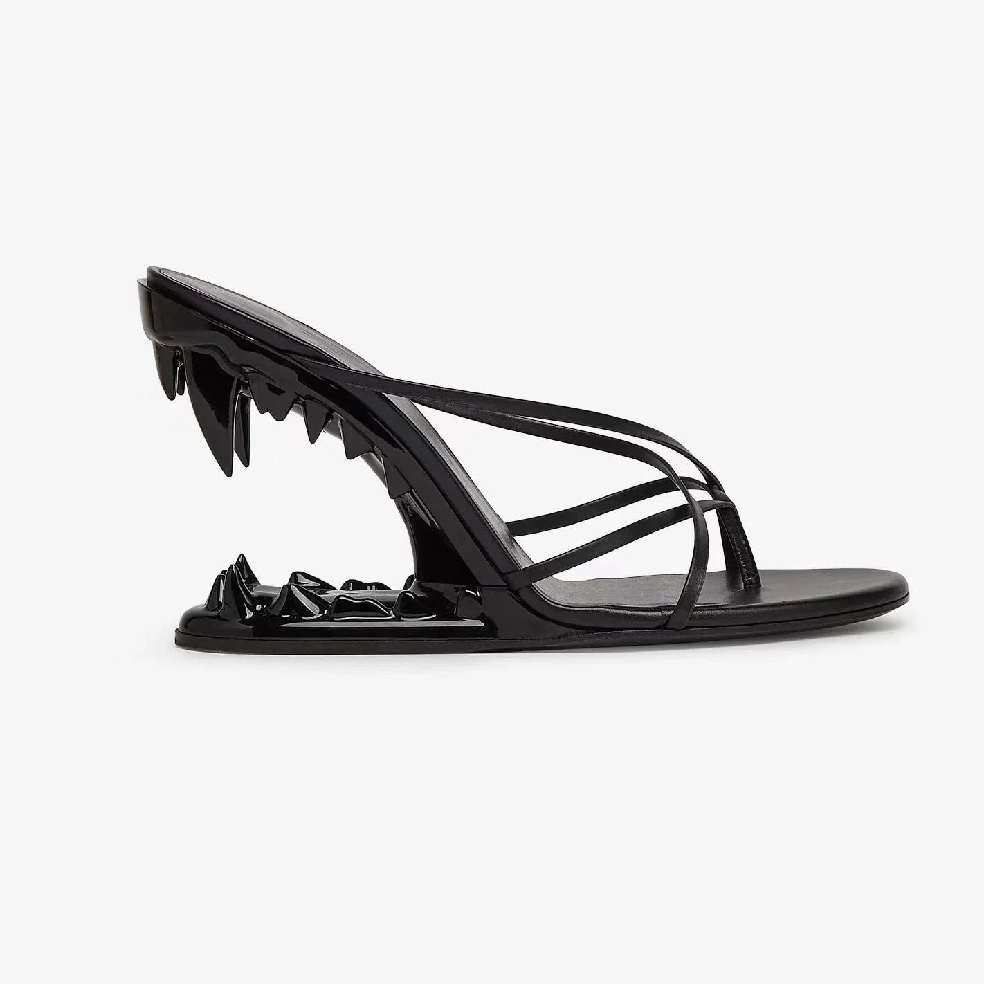 Tooth Profiled Heel Women's High Heel Slippers - VAleG