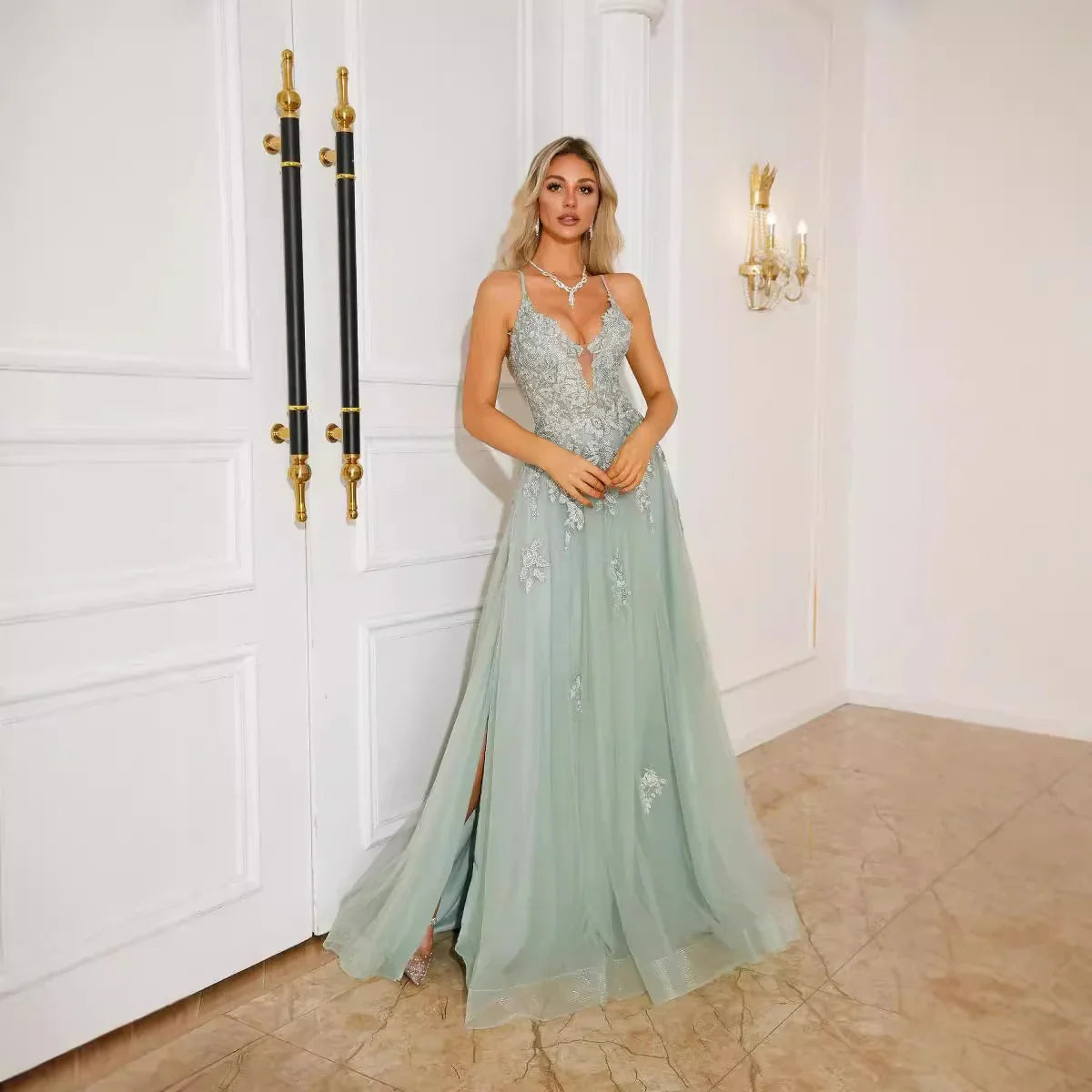 Women Evening Dresses Suspender Dance Dress Long - VAleG