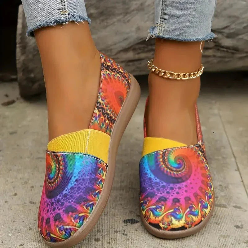 Women's Colorful Round Head Low-cut Leisure All-match Slip-on Shoes - VAleG