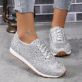 Beautiful Sequin Lace-up Flat Casual Sports Single-layer Shoes Women - VAleG