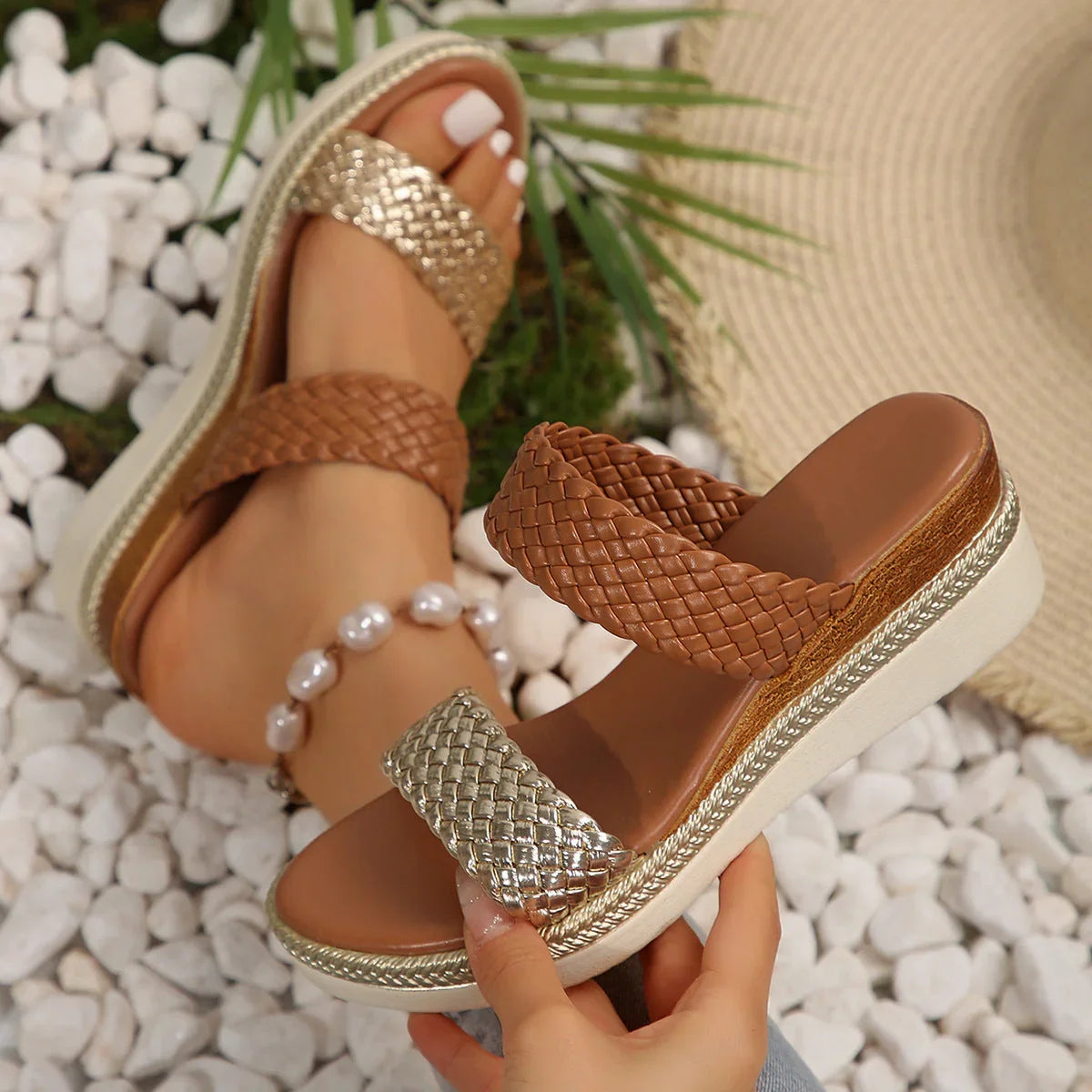 Plus Size Wedge Sandals For Women - VAleG