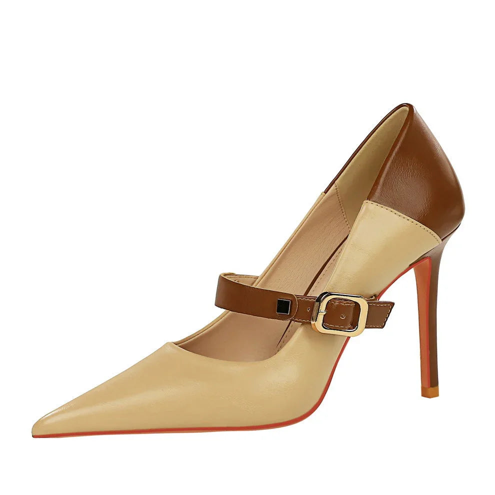 Retro High Heels Women's Shoes Stiletto Heel - VAleG