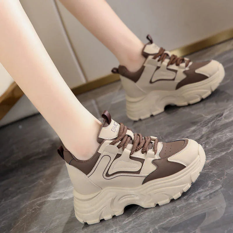 Spring And Autumn Thick Bottom Internet Hot Dad Shoes Women's Height Increasing Insole - VAleG