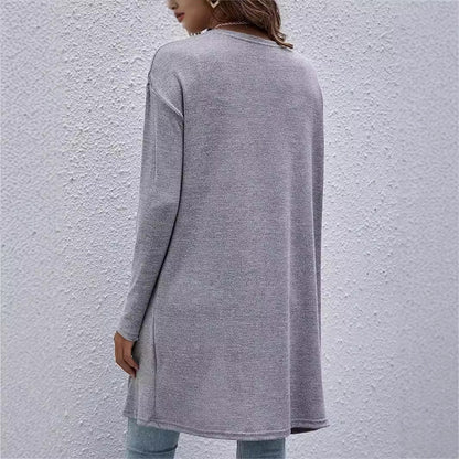 Autumn And Winter New Women's Buckle-free Cardigan Long Sleeve - VAleG