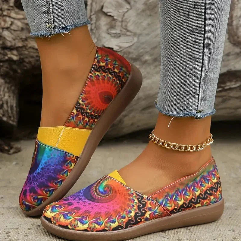 Women's Colorful Round Head Low-cut Leisure All-match Slip-on Shoes - VAleG
