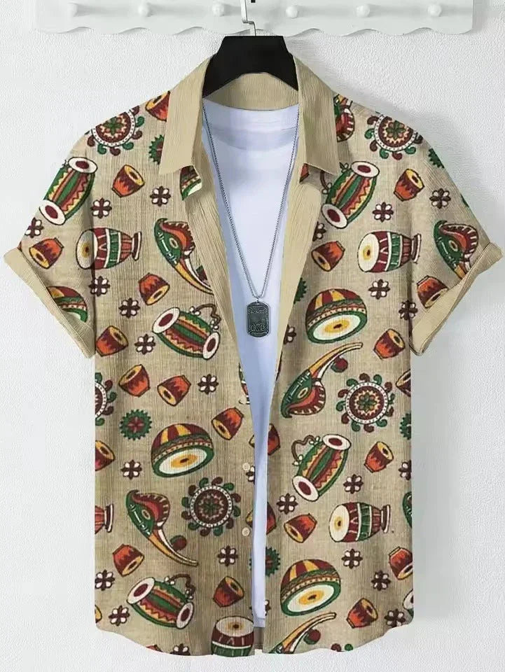 Fashion Personality Men's Art Pattern Shirt - VAleG