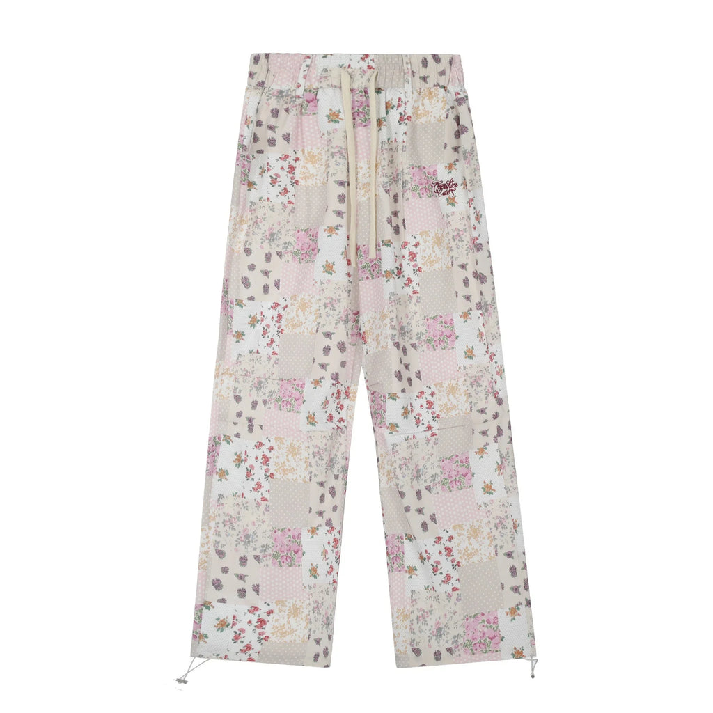 American Retro Hot Girl Floral Plaid Casual Trousers - VAleG