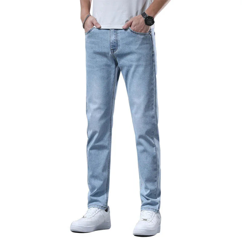 Men's Pants Stretch Slim-fitting Small Straight Trousers - VAleG