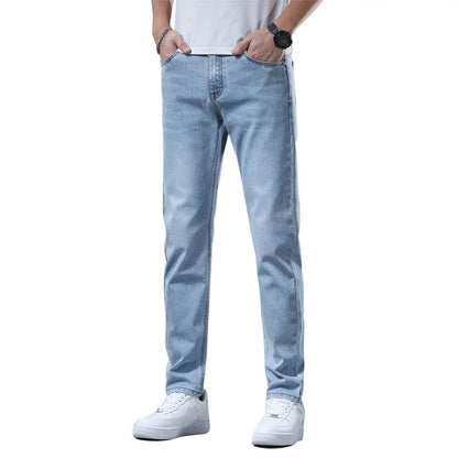 Men's Pants Stretch Slim-fitting Small Straight Trousers - VAleG