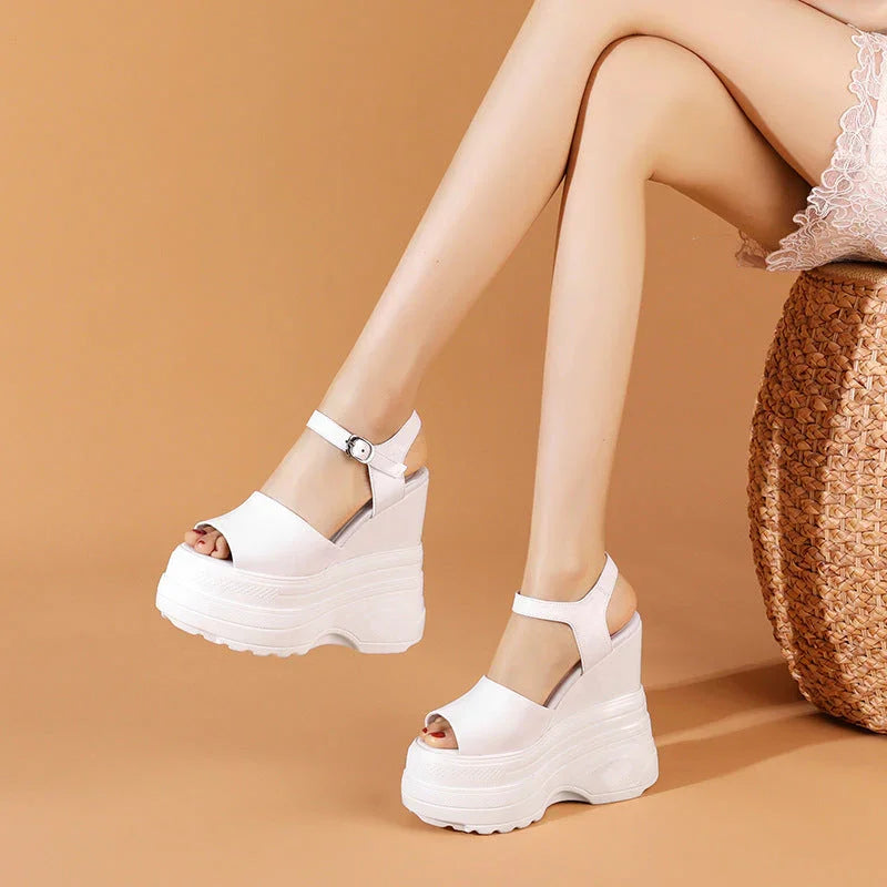 Platform Platform Increased 16cm Casual All-Match Peep Toe Comfortable Sandals - VAleG