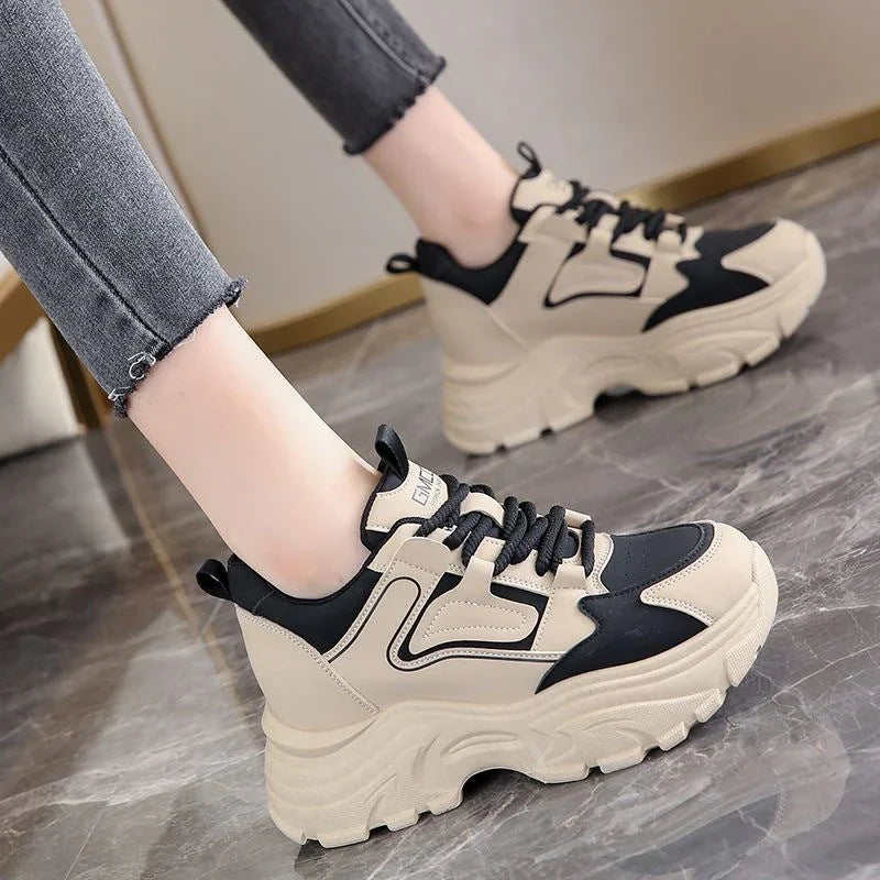 Spring And Autumn Thick Bottom Internet Hot Dad Shoes Women's Height Increasing Insole - VAleG