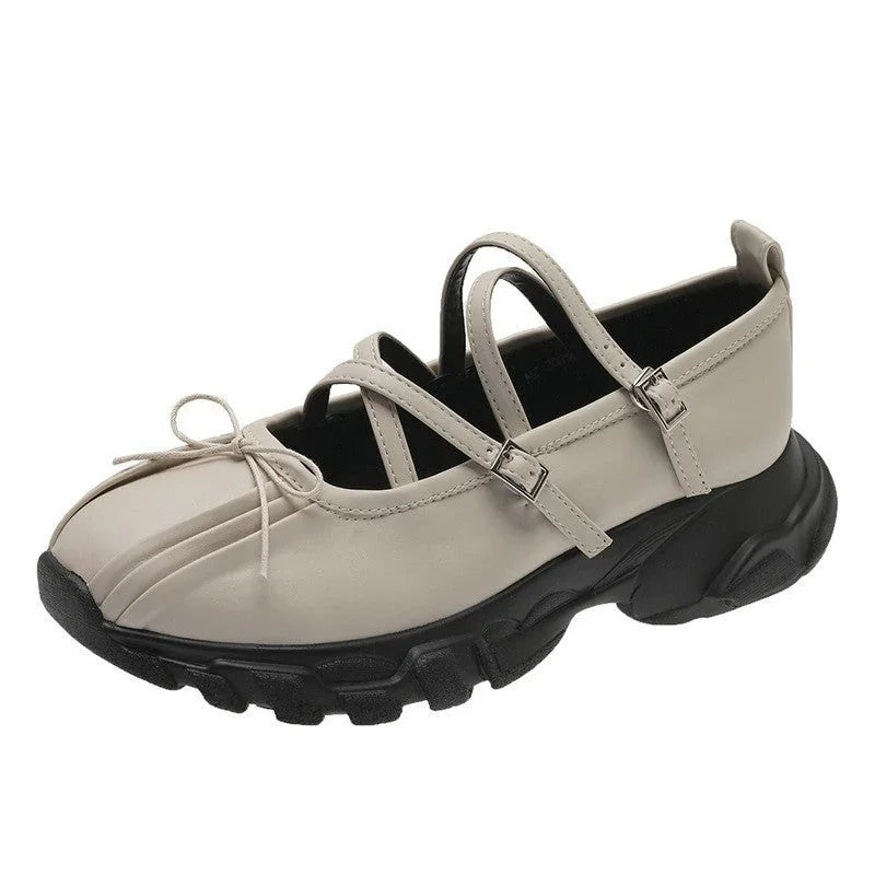 Women's Summer Retro Casual French Bowknot Shoes - VAleG