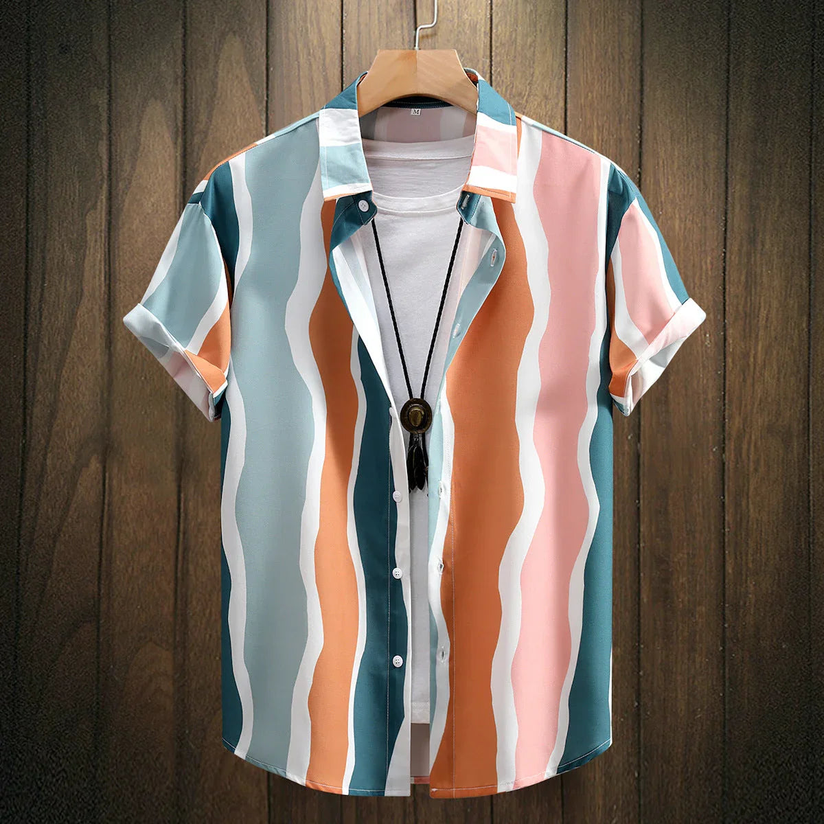 Fashion Digital Printing Men's Short Sleeve Shirt - VAleG