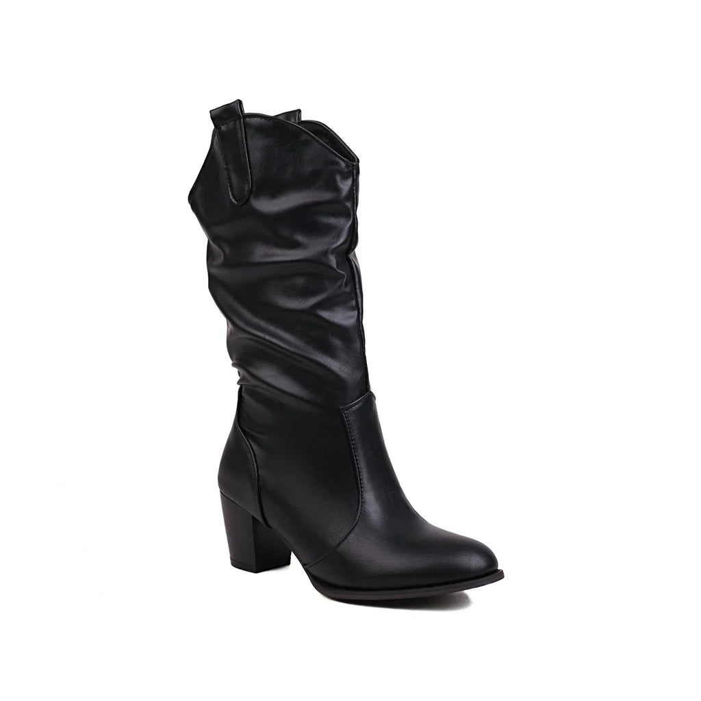 Simple Women's Fashion Leather Boots - VAleG