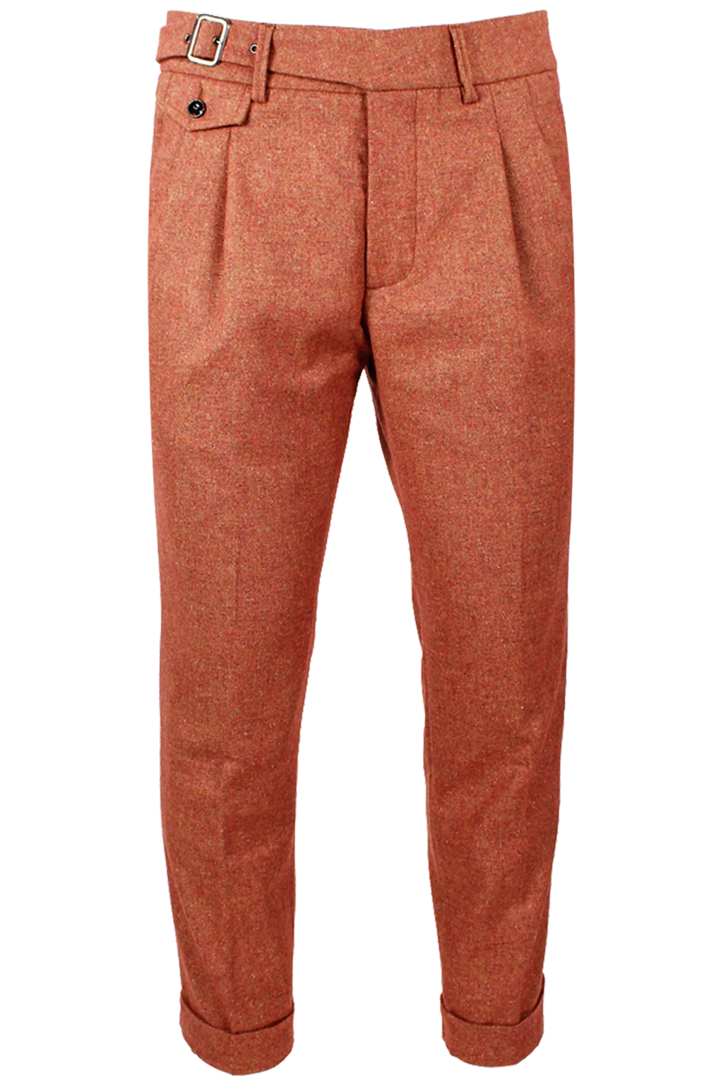 Pantalone Uomo con Due Pinces in Lana Aragosta - Sartoria Italiana