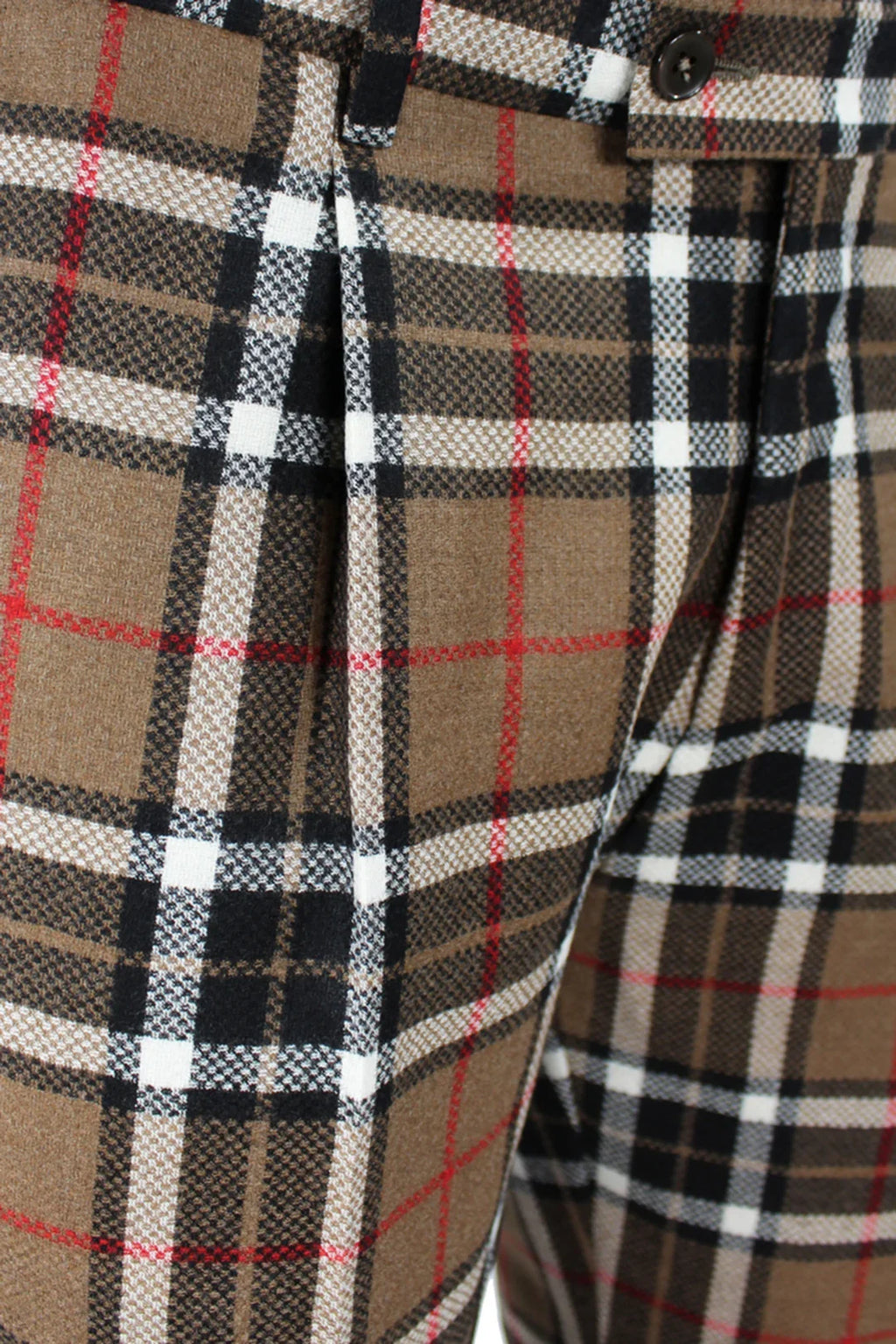 Pantalone con Pince in Lana Tartan - Made in Italy | PROGETTO DUE