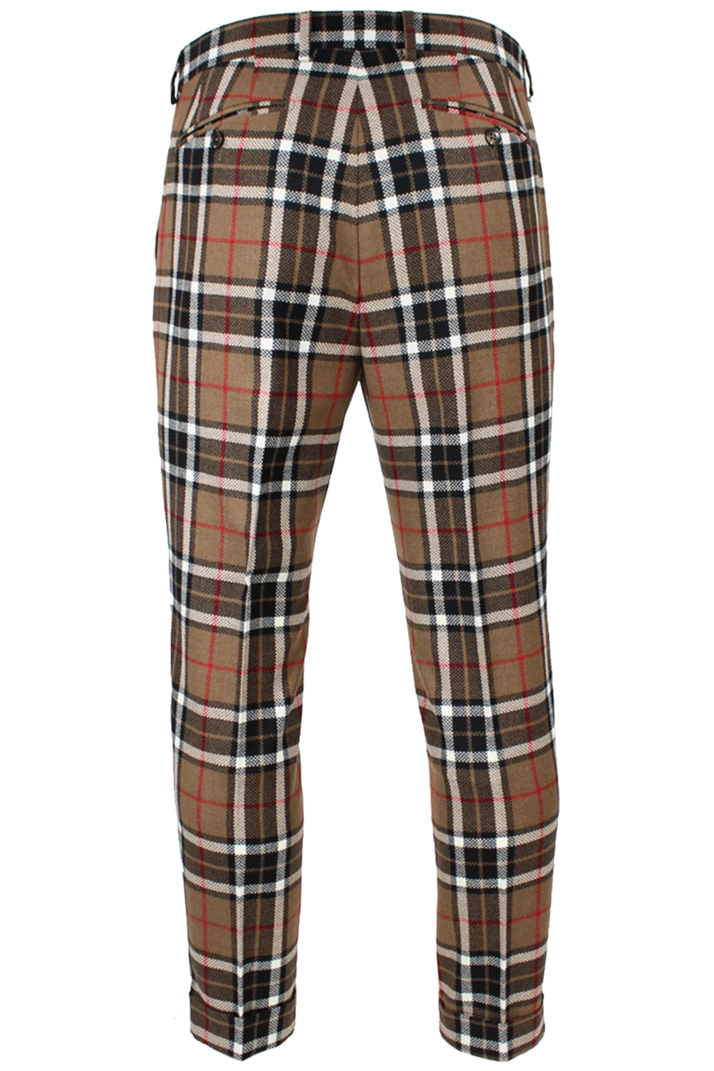 Pantalone con Pince in Lana Tartan - Made in Italy | PROGETTO DUE