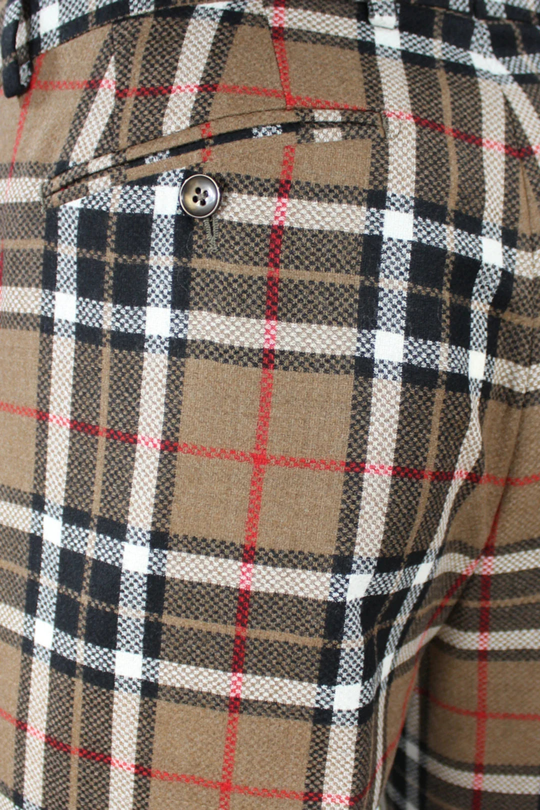 Pantalone con Pince in Lana Tartan - Made in Italy | PROGETTO DUE