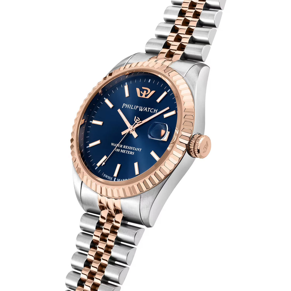 Philip Watch Caribe Urban – Quarzo Swiss Made, bicolore acciaio/rose gold, cassa 39mm – Ref. R8253597118