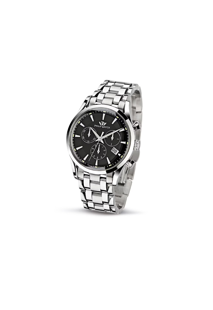Philip Watch R8273908165 – Cronografo al quarzo Swiss Made, nero Sunray 39mm