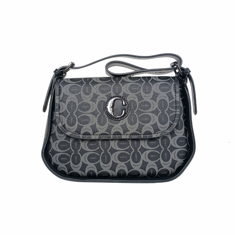 Borsa Saddle Charro MS-3594 Eco-Pelle Donna Nera con Tracolla - Stile Donna