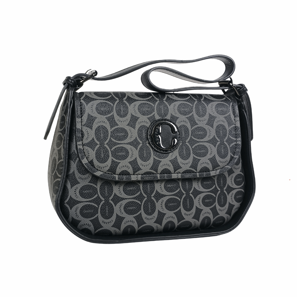 Borsa Saddle Charro MS-3594 Eco-Pelle Donna Nera con Tracolla - Stile Donna