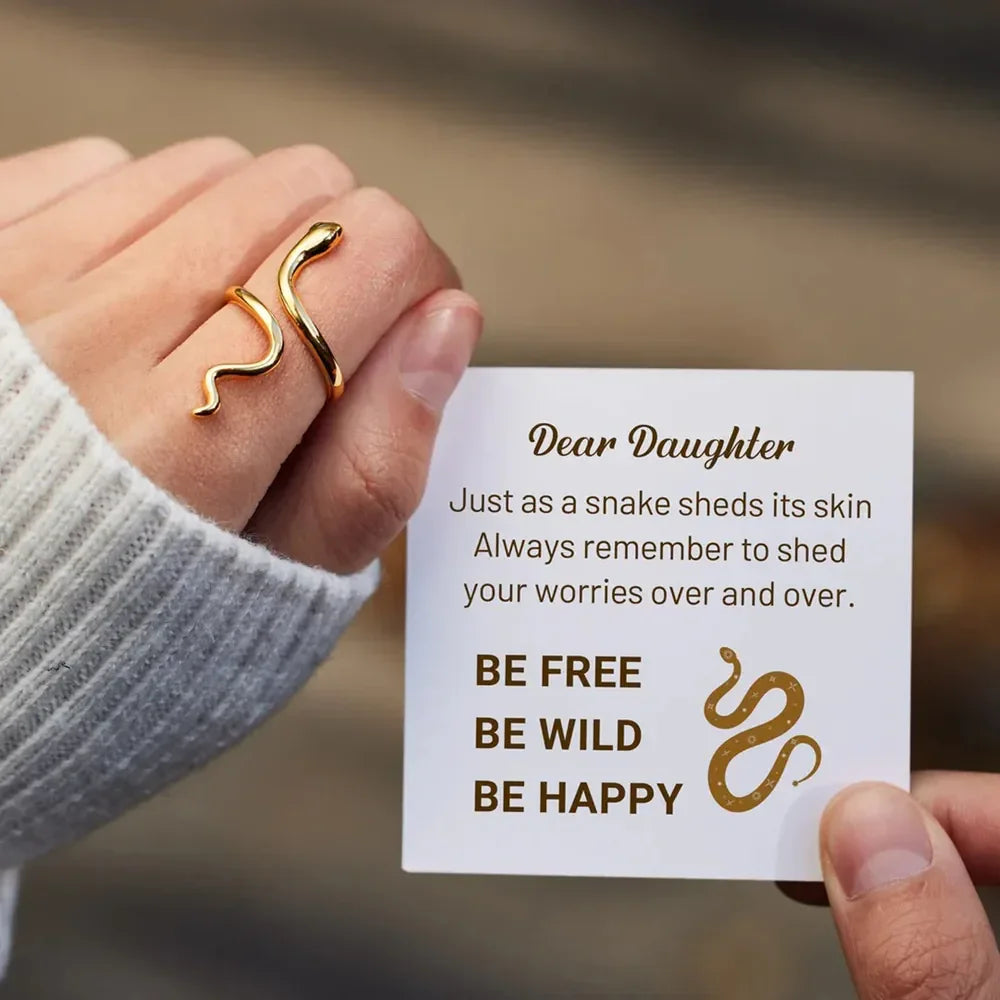 Snake Shape 18K Gold-Plated Bypass Ring - VAleG