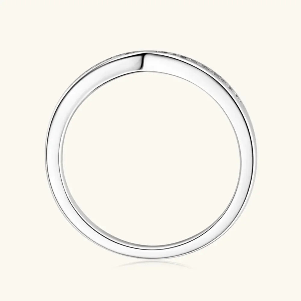 925 Sterling Silver Inlaid Moissanite Ring - VAleG