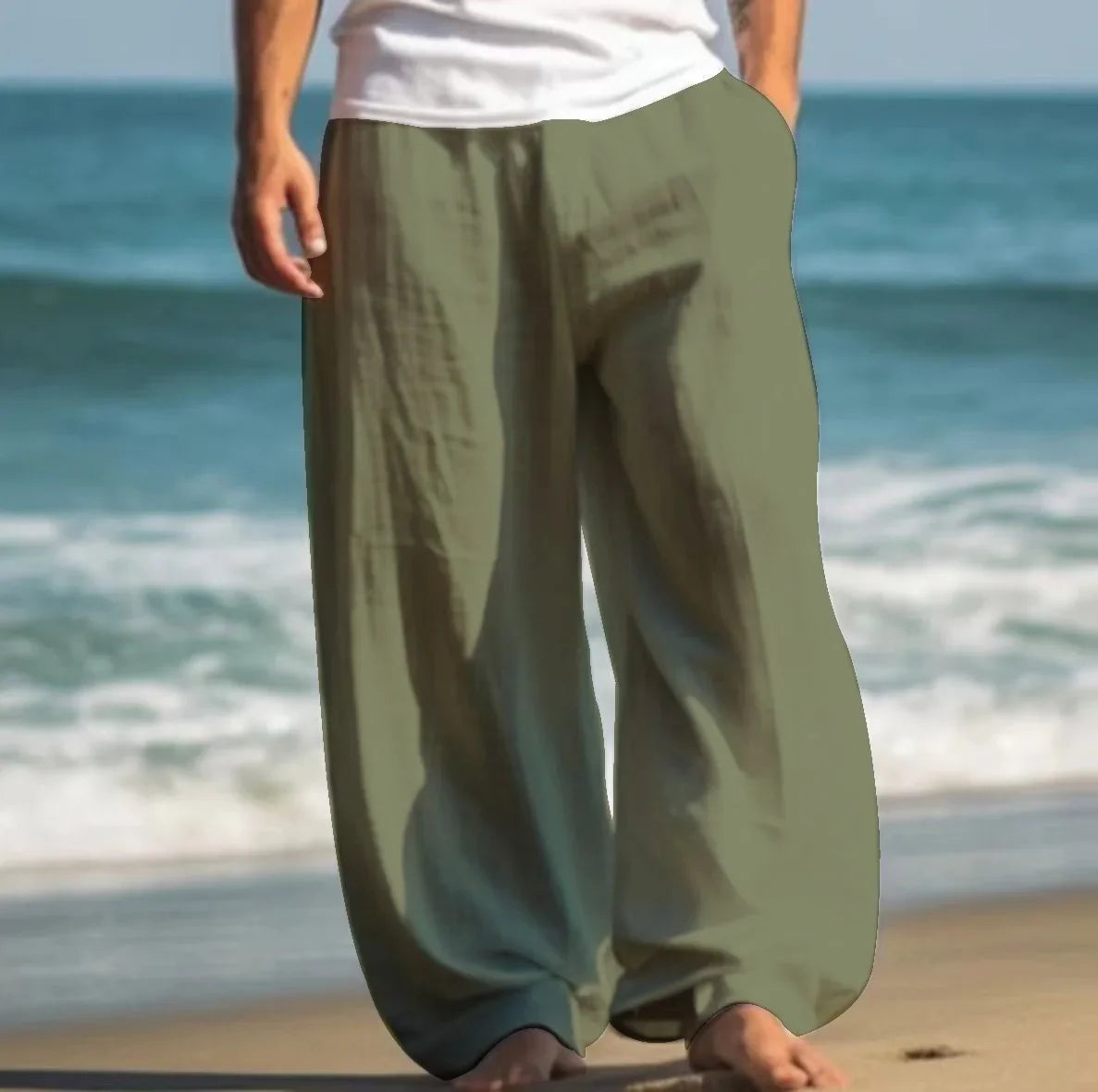 Outdoor Casual Pants Beach Solid Color Straight - VAleG
