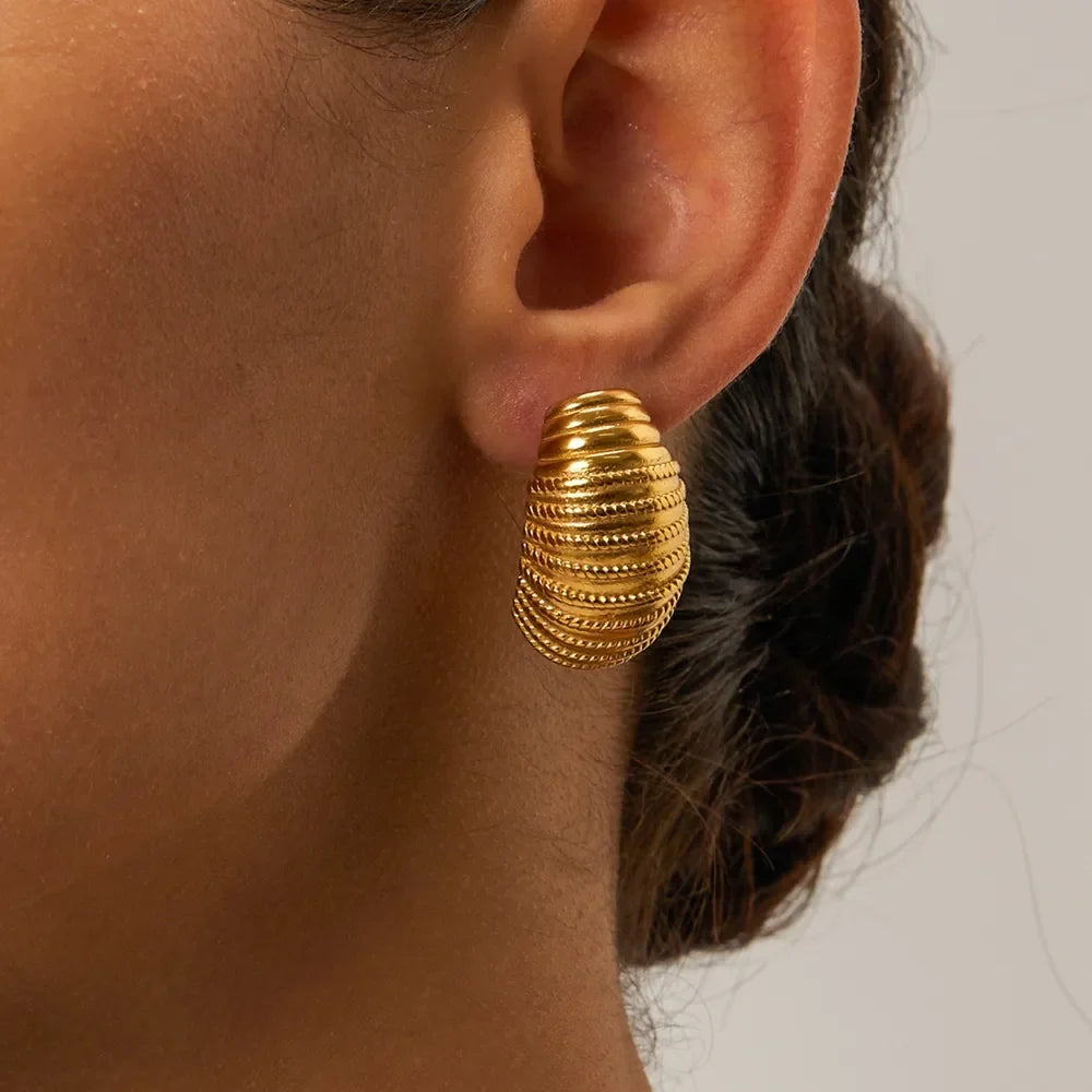 18K Gold-Plated Stainless Steel Earrings - VAleG