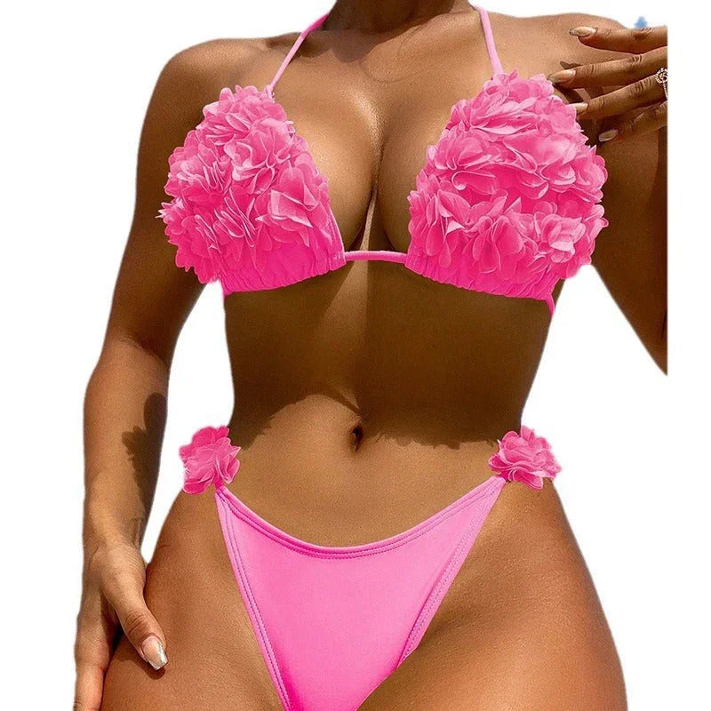 Petal Bikini Swimsuit Lace-up Beach - VAleG