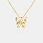 Gold-Plated Bubble Initial Necklace - VAleG