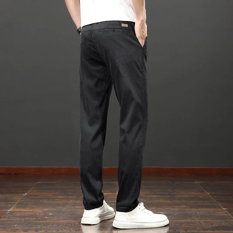 Tencel Lyocell Light And Easy To Care Slim-fitting Straight Pants Men's - VAleG