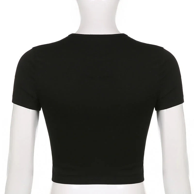 Women's Fashion Speed Crew Neck Print Slim Fit T-Shirt - VAleG