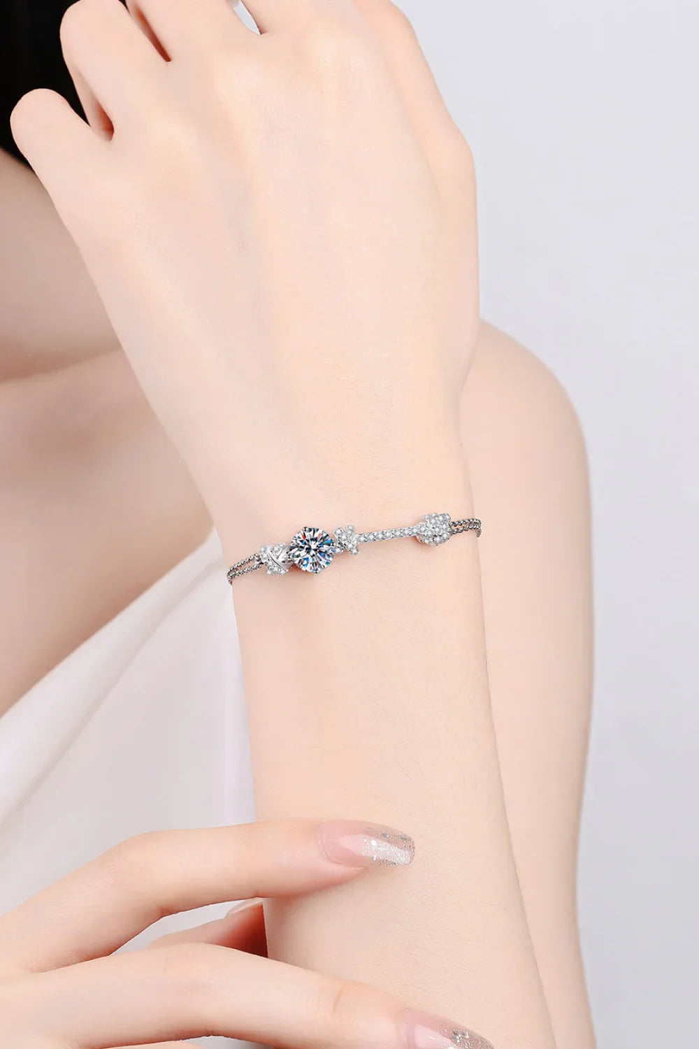 2 Carat Moissanite 925 Sterling Silver Bracelet - VAleG