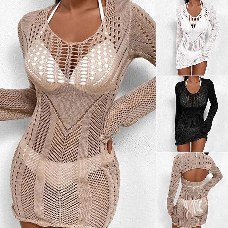 Fashion Hollowed Out Knitted Beach Smock - VAleG