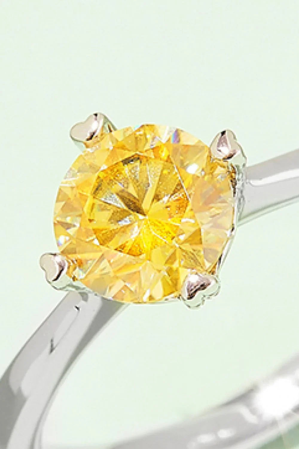 1 Carat Moissanite 925 Sterling Silver Solitaire Ring - VAleG